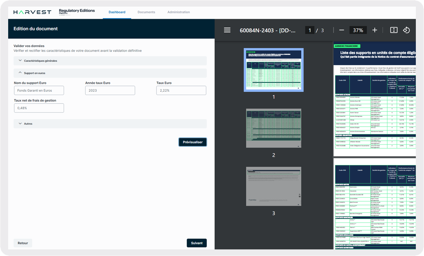 Regulatory Editions Platform screenshot