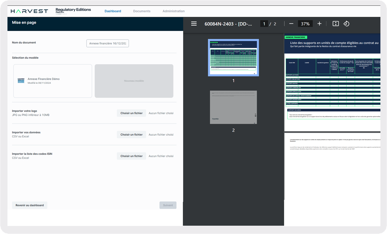 Regulatory Editions Platform screenshot